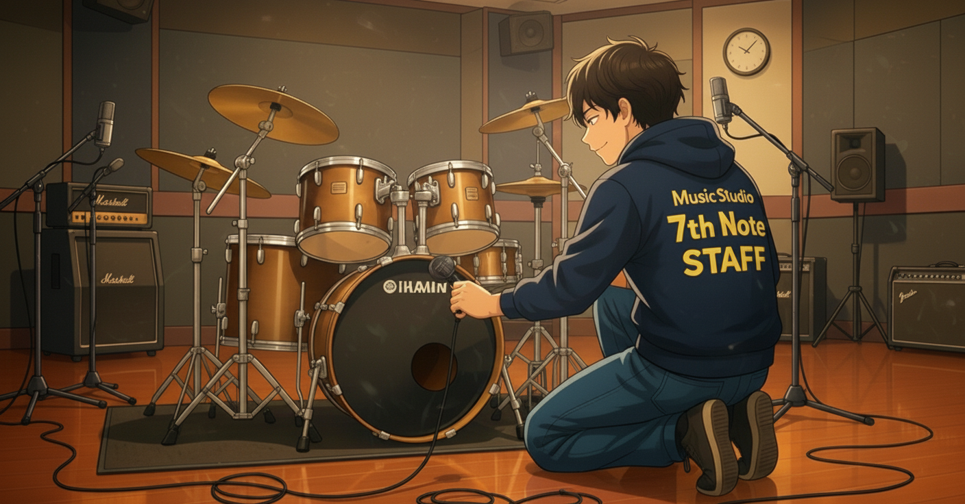 7th Note staff is setting mics for drums.png